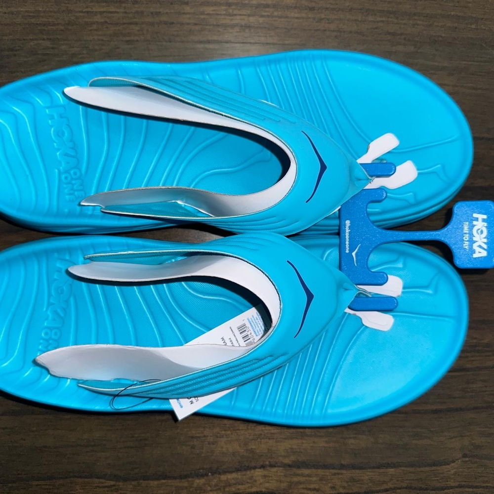 *Brand NEW* Hoka Blue Flip Flops- Men's Size 12